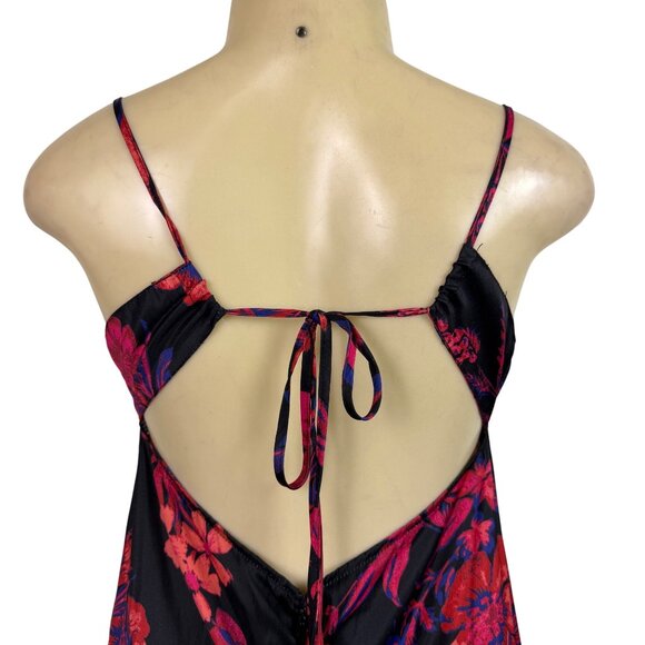 Free People Womens Black Floral Midi Dress Sleeveless Lightweight Size 6 - Picture 6 of 12